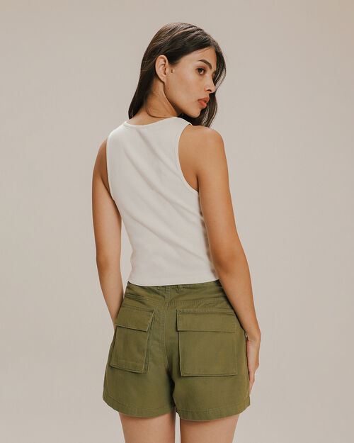 Playera Cropped Sin Mangas